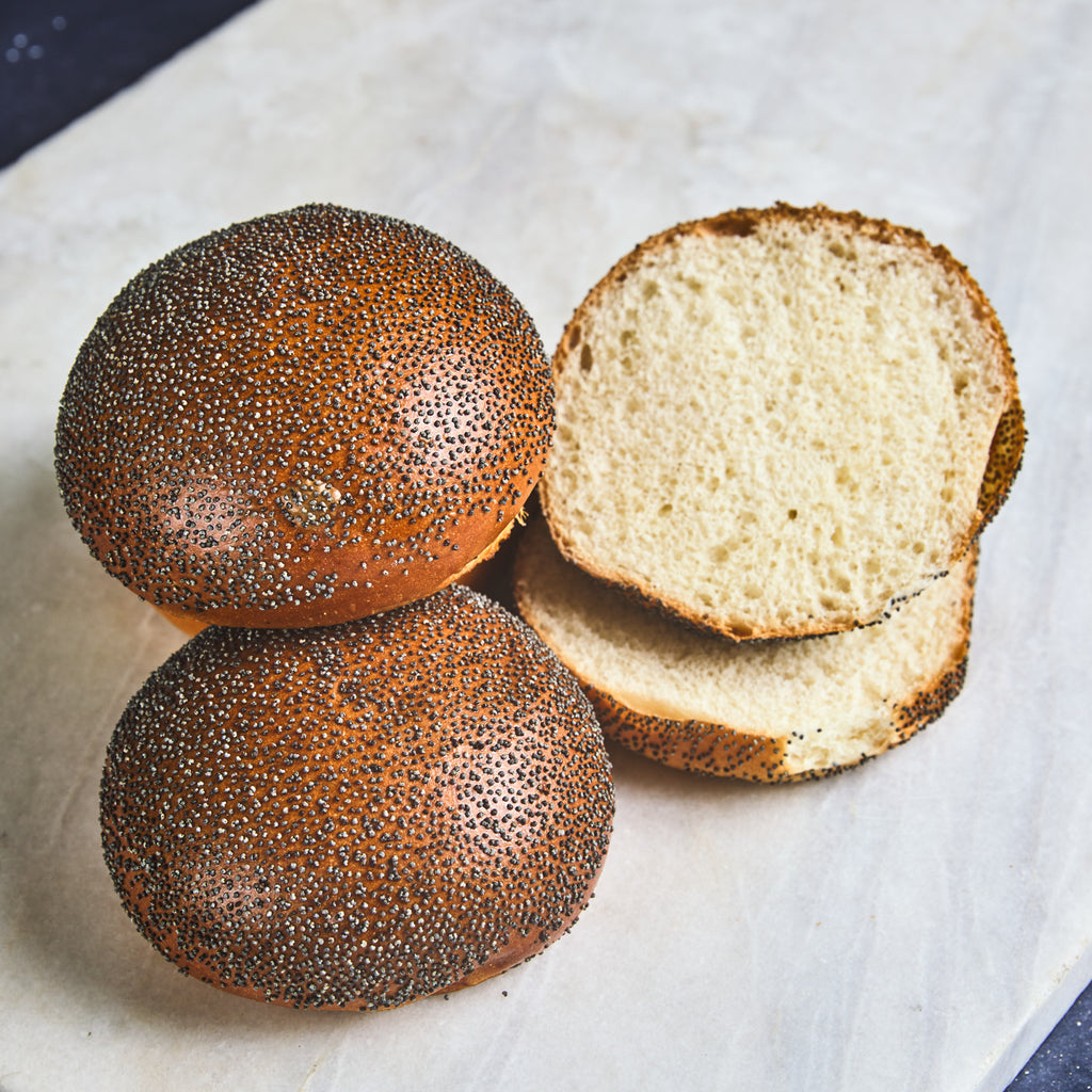 Poppy Seed Burger Bun (6) The Flour Pot Bakery